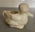 Small antique cream ceramic duck dish or planter marked USA on the bottom.