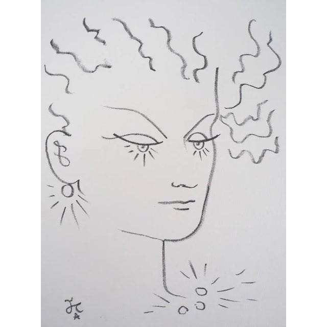 Jean COCTEAU (1889-1963) The pearl set Lithography Signed in the plate On Vellum 28 x 38 cm Excellent condition This piece...