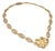 Seed Pearls Floral 18k Yellow Gold Fancy Link Pendant Necklace For Sale