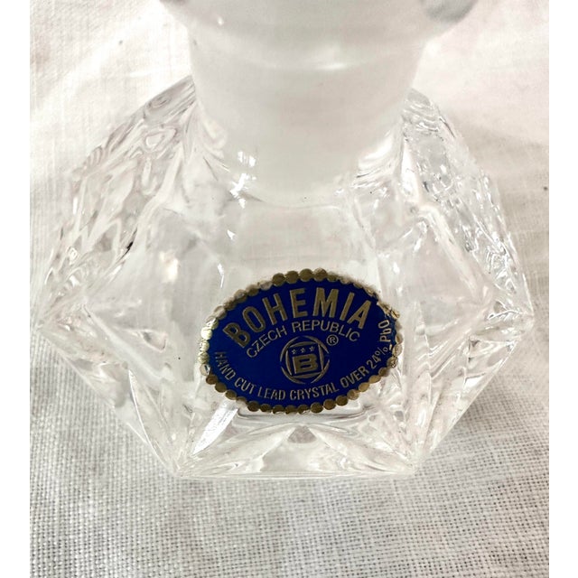 Vintage Bohemia Hand Cut Crystal Perfume Bottle For Sale In Palm Springs - Image 6 of 6