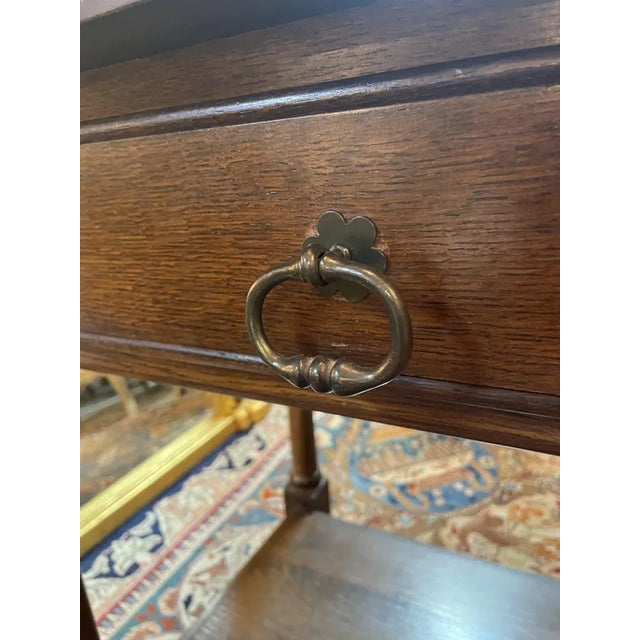 Antique Side Table on Castors For Sale - Image 5 of 6