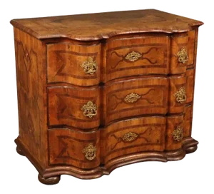 Monumental Rare Period 1770s Era Italian Inlaid Olivewood and Walnut Commode