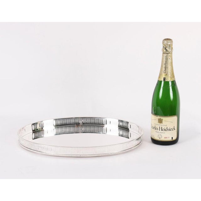 Antique 20th Century Victorian Oval Silver Plated Gallery Tray, 1920s For Sale - Image 11 of 12
