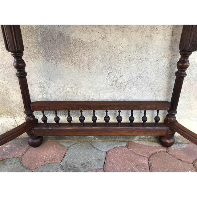 Art Nouveau Console with Drawer in Solid Oak, 1920s For Sale - Image 10 of 18