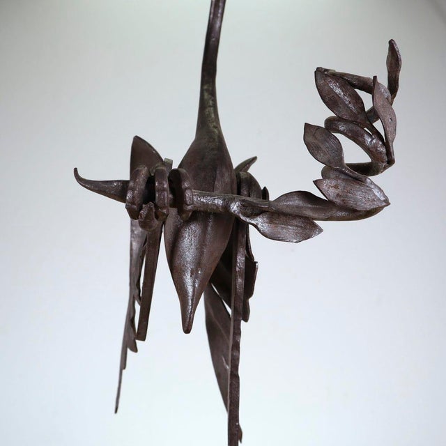 Iron Sculpture with Black Marble Base attributed to Carlo Rizzarda For Sale - Image 10 of 11