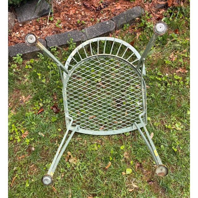 1950s Woodard Pinecrest Wrought Iron Patio Dining Chairs - Set of 4, Attrbiuted For Sale - Image 11 of 11