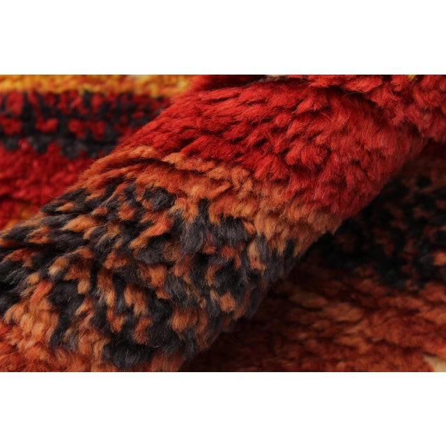 Textile Moroccan Tribal Rust/Blue Wool Rug - 8'9'' X 12'4'' For Sale - Image 7 of 10