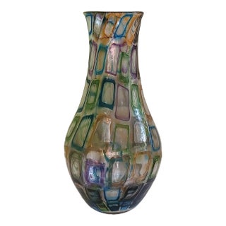 Signed Handblown Glass Vase For Sale