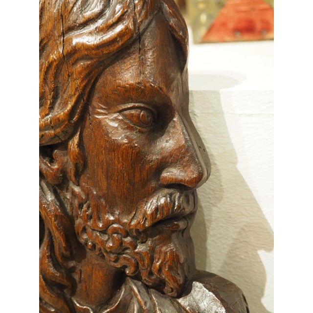 Set of 17th/18th Century French Carved Oak Renaissance Style Profile Busts For Sale - Image 13 of 18