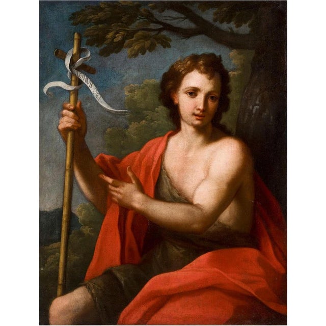 After Pietro Bianchi, Saint John the Baptist in the Desert, 1600s-1700s, Oil on Canvas For Sale - Image 6 of 6