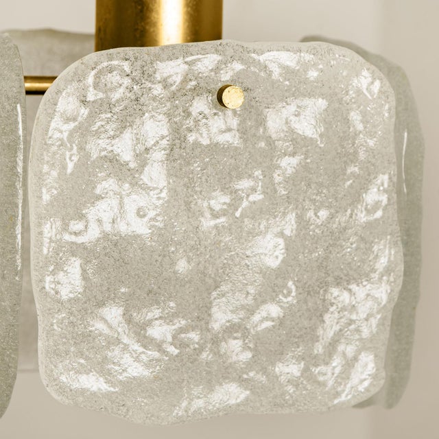 Ice Glass Pendant Light attributed to J. T. Kalmar, 1960s For Sale - Image 18 of 18