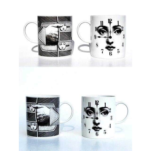 1980s Piero Fornasetti Julia Collection Coffee Cups for Rosenthal - Set of 4 For Sale In Miami - Image 6 of 10