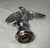 Antique Heavy Solid Chrome Plated Brass Open Winged Eagle Bird Flag Finial For Sale In New York - Image 6 of 9