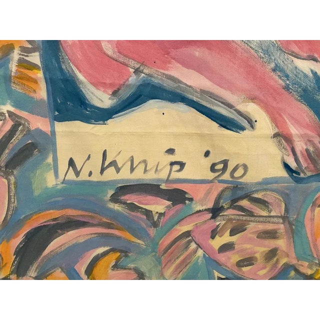 Noor Knip, Abstract Composition, 1990, Acrylic on Canvas For Sale - Image 4 of 6