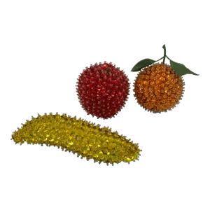 Vintage Beaded Fruit - Apple, Orange Banana