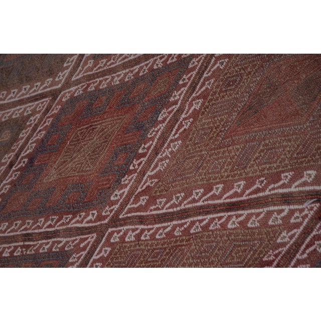 Textile Vintage Embroided Jajim Kilim Rug 5'7'' X 7'5'' For Sale - Image 7 of 10