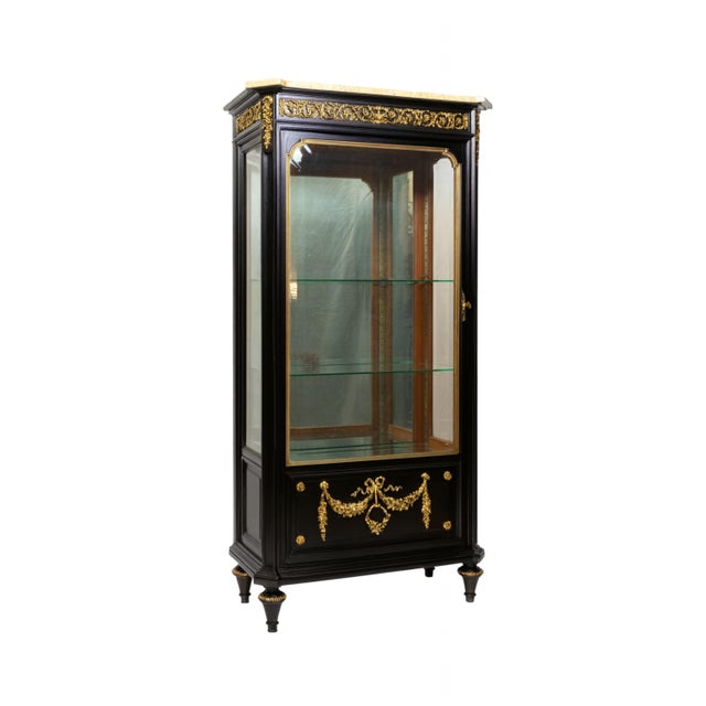 A one-of-a-kind Napoleon III-style showcase, cabinet, or display case for bijouterie and jewels. Interior features a glass...