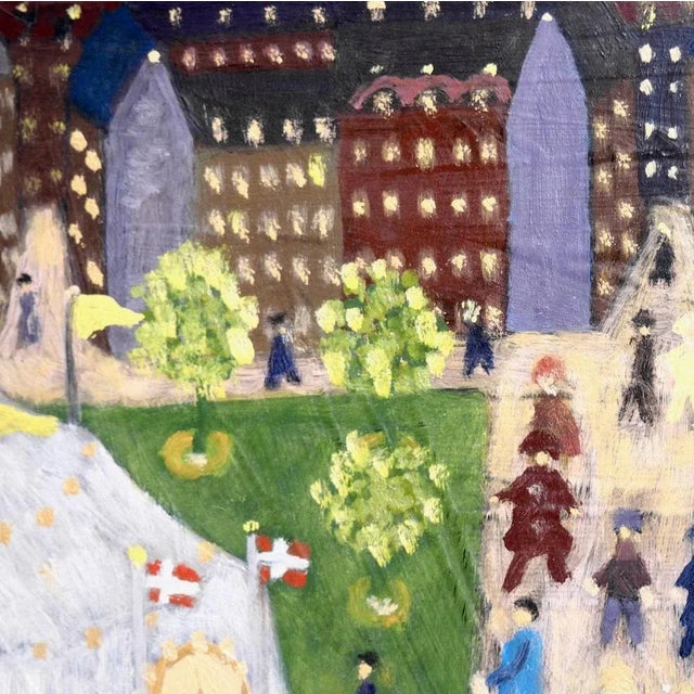 Naivistisk Circus in Town Painting For Sale - Image 4 of 6