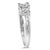 10K White Gold 1/2 Cttw Brilliant & Baguette Cut Diamond 3 Stone Design with 3 Square Clusters Engagement Ring (H-I Color, SI2-I1 Clarity) Size 7-1/4 For Sale - Image 4 of 7