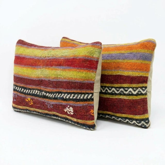This beautiful 12'' x 20'' Turkish Kilim pillow cover set was made from authentic handwoven flatweave kilim. The...