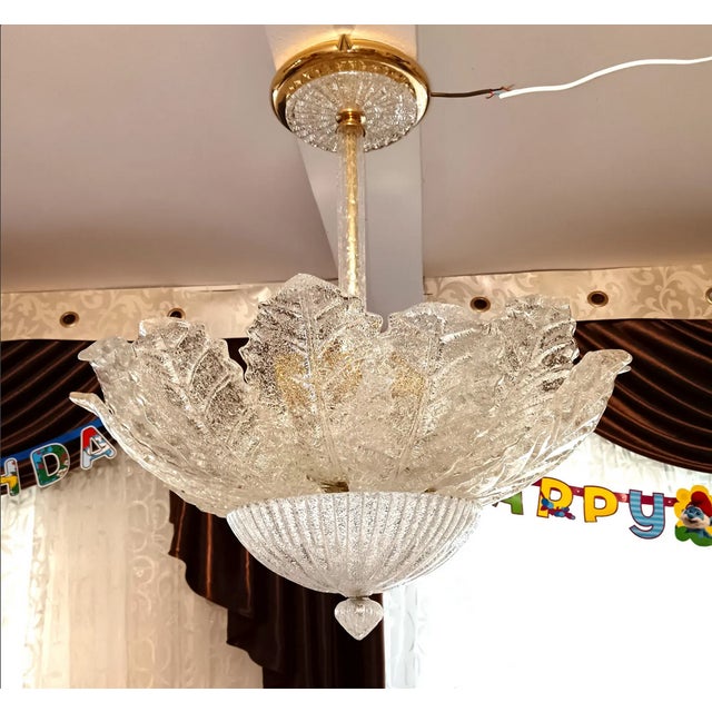 1970s Vintage Murano Glass Ceiling Light from Barovier & Toso, 1970s For Sale - Image 5 of 12