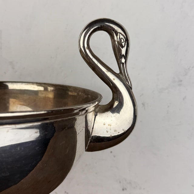 Art Deco Silver-Plated Swan Centerpiece with Swan Handles, 1920s For Sale - Image 4 of 13