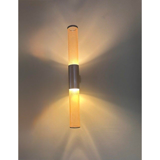 Wall Sconces in Metal and Murano Glass, 1980, Set of 2 For Sale - Image 3 of 13