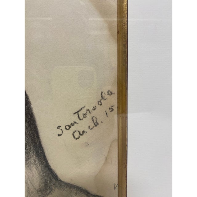 Charcoal Early 20th Century Male Nude Artist Study Charcoal on Paper. For Sale - Image 8 of 10