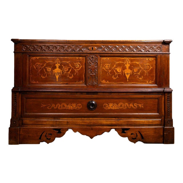 Emilian Sideboard in Cherry Wood with Inlays, Italy, 1800s For Sale
