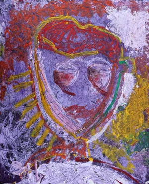 Sax Berlin Guardian Sista. Acrylic Neo Expressionist Painting 2020