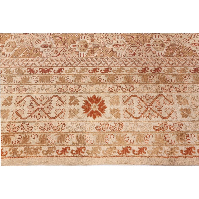Early 20th Century Indian Amritsar Brown Handmade Wool Carpet For Sale - Image 9 of 9