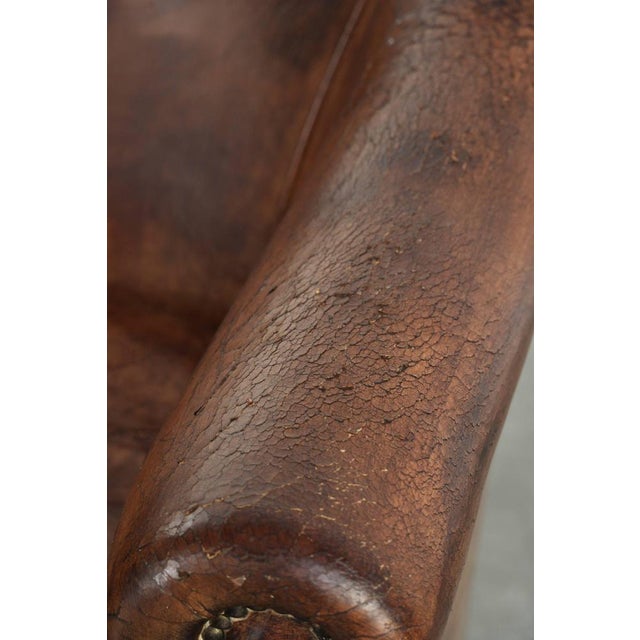 Vintage Club Chair in Sheepskin Leather For Sale - Image 9 of 14