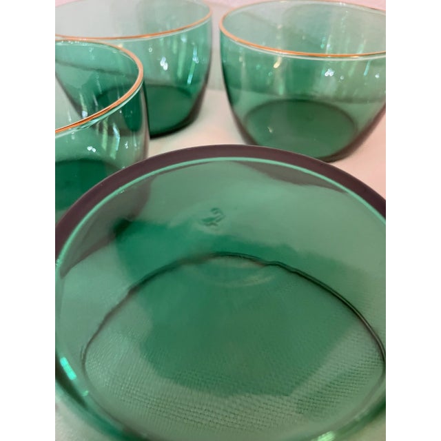 1970s Vintage 1970’s Libbey Juniper Green Dessert Bowls - A Set of 4 For Sale - Image 5 of 6