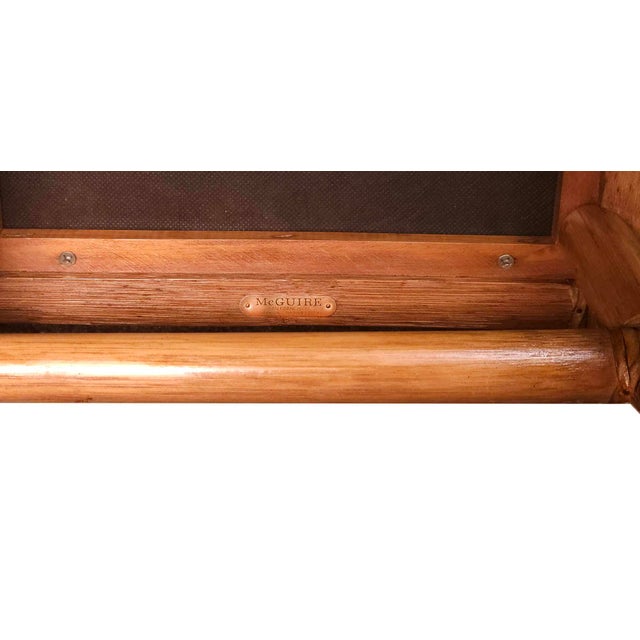 McGuire Vintage Rattan Coffee Table With Nesting Seats/Ottomans Set For Sale In Los Angeles - Image 6 of 8