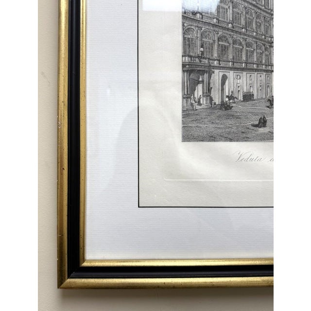 19th Century Engraving of the Court of San Damaso in Vatican City For Sale - Image 16 of 16