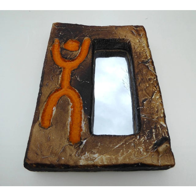 1960s Ceramic Wall Mirror from Vallauris, 1960s For Sale - Image 5 of 11