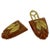 Art Deco Art Deco Maroon Bakelite Dress Clips/Brooch With Brass Leaves For Sale - Image 3 of 5