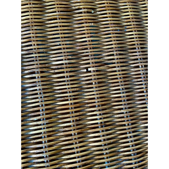 Boho 1960's Rattan & Wrought Iron Vanity With Mirror & Bench - Set of 3 For Sale - Image 12 of 12