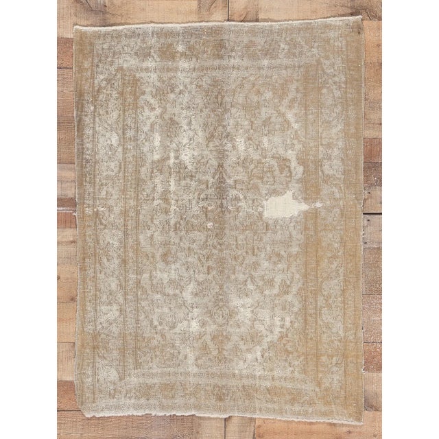 Mid 20th Century Distressed Faded Vintage Persian Rug, 03'03 X 04'05 For Sale - Image 9 of 10