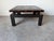 Wood Vintage Hollywood Regency Asian-Inspired Greek Key Bronze & Mahogany Square Coffee Table For Sale - Image 7 of 12