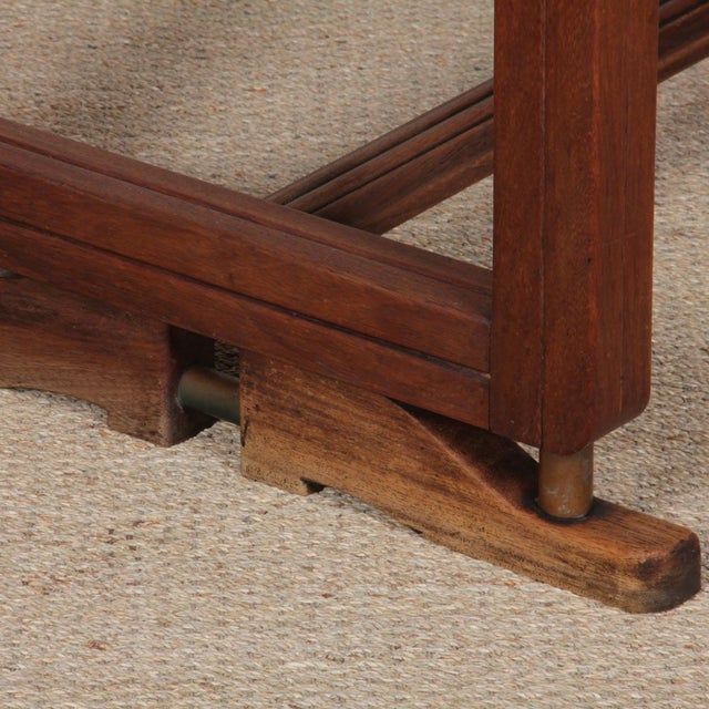 French Dining Table in Wood and Brass, 1940 For Sale - Image 4 of 12