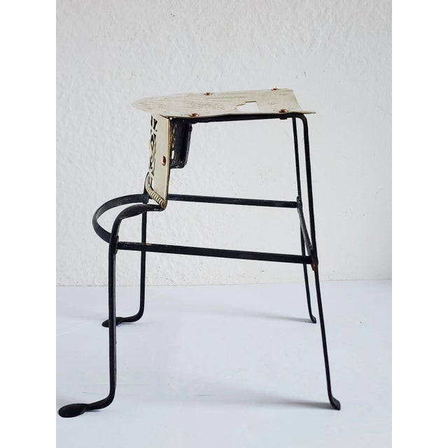 Metal Antique 19th Century Victorian Brass & Iron Trivet Footman For Sale - Image 7 of 11