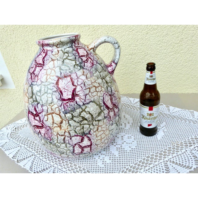 Red Large Ceramic Floor Vase from Scheurich, Germany, 1970 For Sale - Image 8 of 10