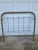 Art Nouveau Late 19th Century Antique Gold Painted Cast Iron Full Size Bed Frame - Set of 2 For Sale - Image 3 of 8