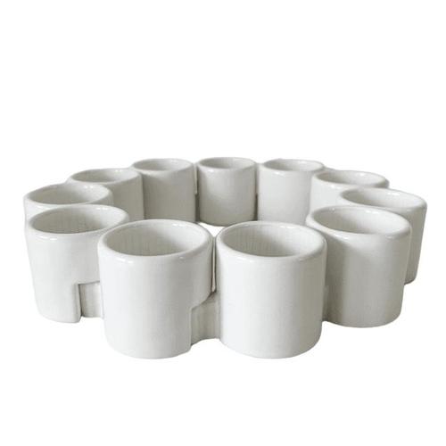 Ceramic Vintage PS Varmeljushallare Candlestick Set in White Ceramic by Ehlen Johansson for Ikea, 1990s, Set of 12 For Sale - Image 7 of 7