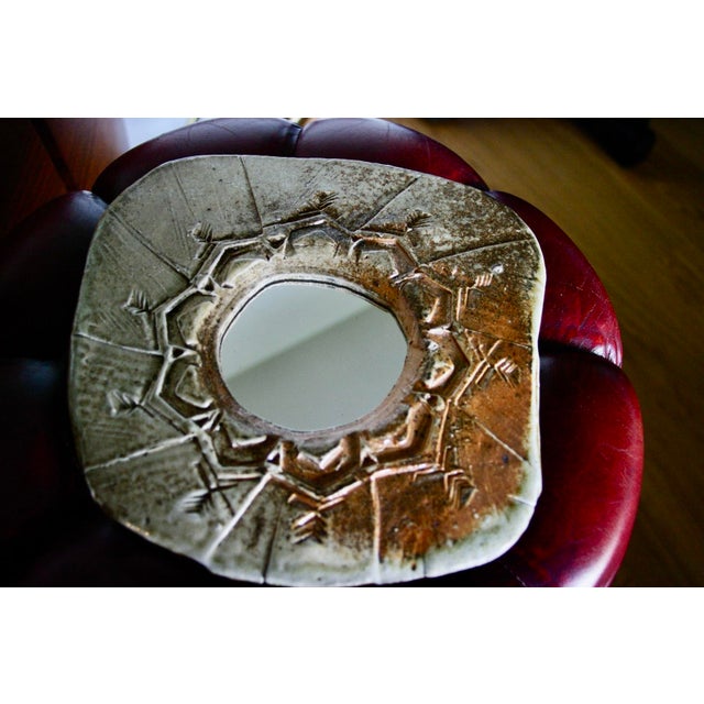 1960s Stoneware Mirror by Bruno H'Dry for Laborne, France, 1960 For Sale - Image 5 of 10