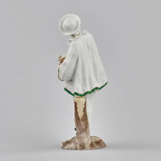 19th Century German Porcelain Pierrot Figurine For Sale - Image 3 of 7