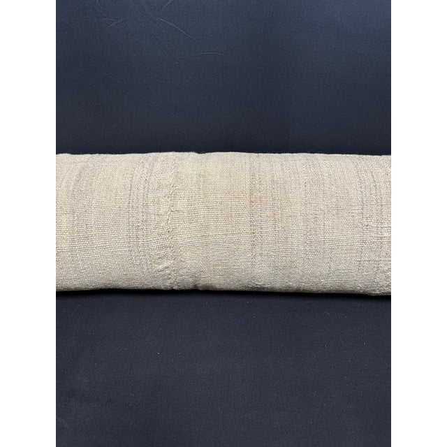 Contemporary Turkish Hemp Pillow Cushion Natural Beige Cushion Cover 12"x46" For Sale - Image 3 of 4