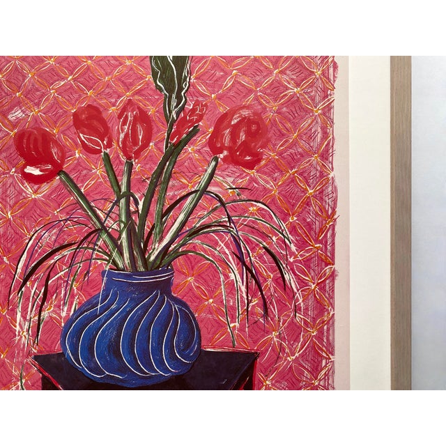 David Hockney Vintage 1985 Pop Art Lithograph Print Framed Exhibition Poster " Amaryllis in Vase " 1984 For Sale - Image 14 of 18
