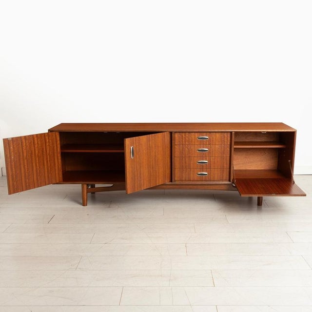 Mid-Century Modern Sideboard in Tola with Metal Handles by Victor Wilkins for G-Plan, 1960s For Sale - Image 3 of 11